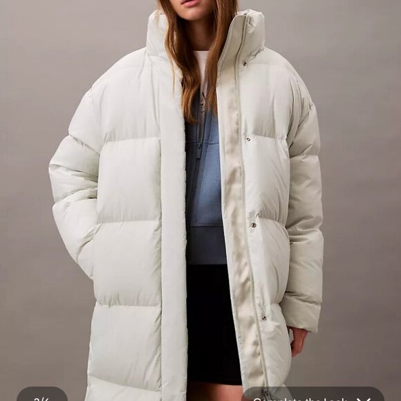 Calvin Klein Long Down Puffer Jacket sz XL - Picture 8 of 12